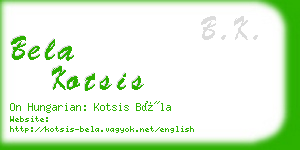 bela kotsis business card